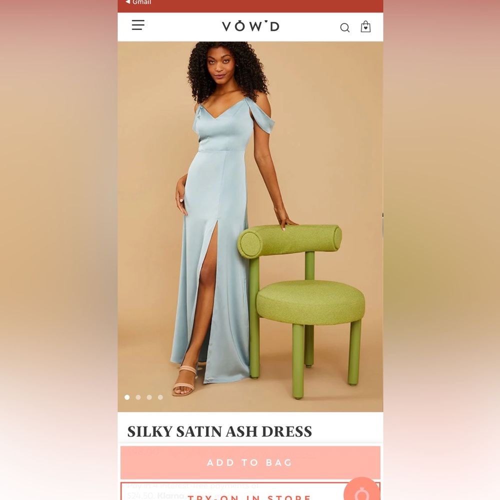 Silky Satin Ash Dress (color Fog)